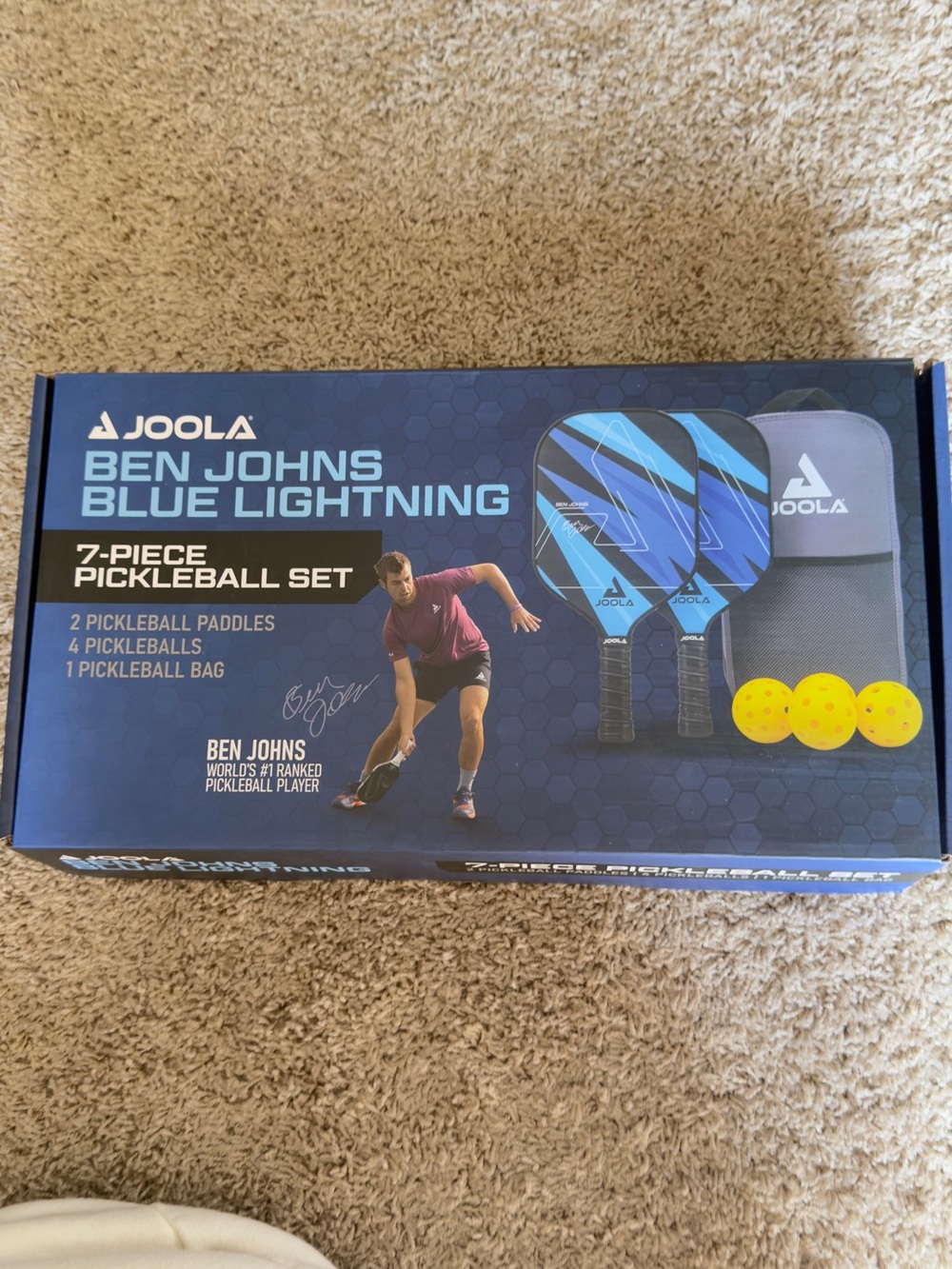 Ben Johns Blue Lightning 7-Piece Pickleball Set - Blue